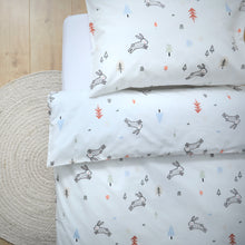 Load image into Gallery viewer, Woodland design - 100% Organic Cotton Kids Duvet Cover and Pillow Case Set - littlefeifei