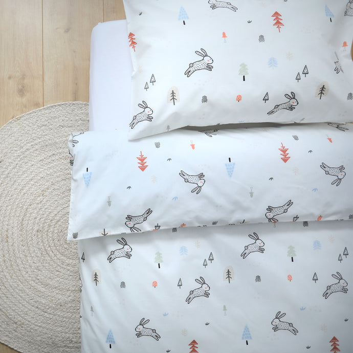 Woodland design - 100% Organic Cotton Kids Duvet Cover and Pillow Case Set - littlefeifei