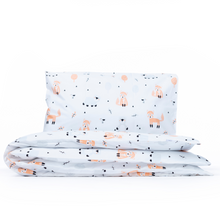 Load image into Gallery viewer, Fox and Bear Design - 100% Organic Cotton Kids Duvet Cover and Pillow Case Set - littlefeifei