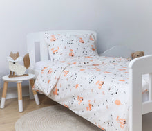 Charger l&#39;image dans la galerie, Fox and Bear Design - 100% Organic Cotton Kids Duvet Cover and Pillow Case Set - littlefeifei